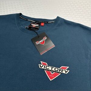 NWT! Victory Motorcycles Men's M Speed Tee Blue Performance V-Twin Muscle Biker